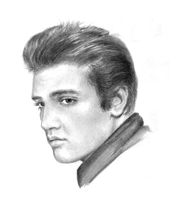 Portraitzeichnung Elvis Presley